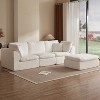 KWPZQEB 110" Cloud Sectional Couches, 3-Seater Comfy Couch with Movable Ottoman, Convertible L-Shape Couch, Deep Seat Couches for Living Room - 2 of 4