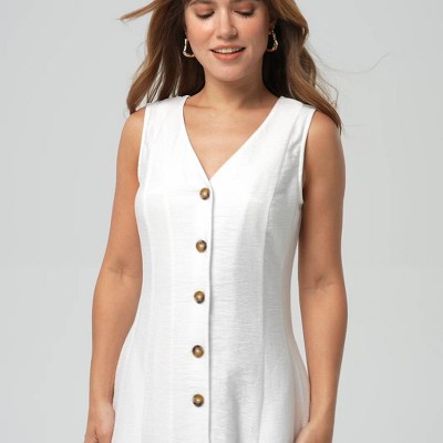 Women's Button-Front Midi Dress - A New Day™