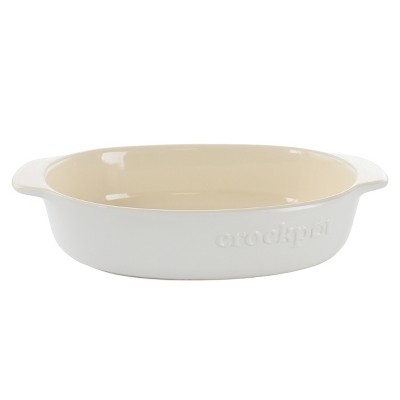Crockpot Artisan 1.25 Quart Rectangular Stoneware Bake Pan in Cream