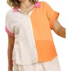Women's Color Block Gauze Top - umgee - 3 of 4