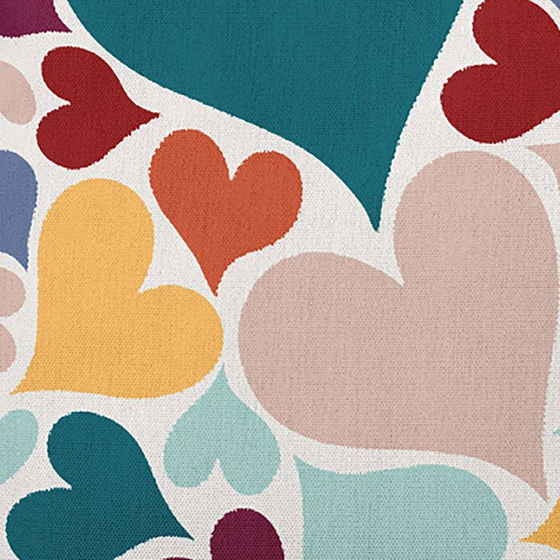 16&#34;x16&#34; Hearts All Around Valentines Square Throw Pillow Teal Blue/Ivory - e by design, 3 of 6