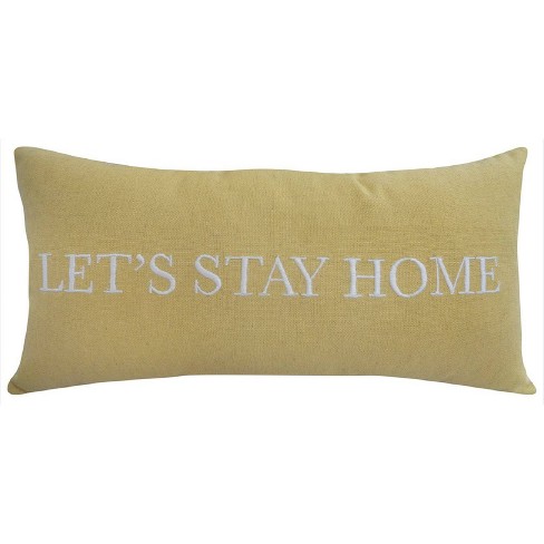 Oversized Let S Stay Home Lumbar Throw Pillow Yellow Threshold Target