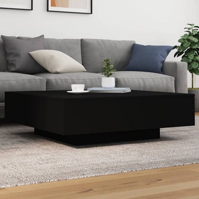 vidaXL Coffee Table Black 39.4 in.x39.4 in.x12.2 in. Engineered Wood