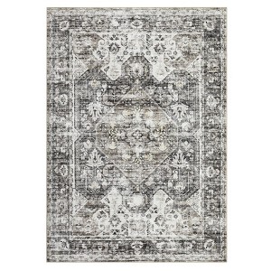 Washable Vintage Printed Rug Non Slip Low Pile Rug Soft Throw Floor Cover Foldable Indoor Carpet for Living Room Bedroom Playroom Nursery - 1 of 4