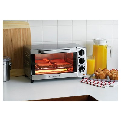 Stainless Steel 4-Slice Countertop Toaster Oven with Automatic Shutoff
