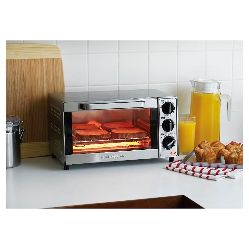 Hamilton Beach 4 Slice Toaster Oven - Stainless Steel 31401, 4 of 5