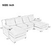 115" U-Shaped Chenille Sectional Sofa,6-Seater Couch with Adjustable Armrest Pillows,Modern Modular Sofa for Living Room Office-Baofuwish - 4 of 4