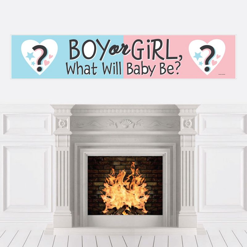 Big Dot of Happiness Baby Gender Reveal - Team Boy or Girl Party Decorations Party Banner, 1 of 7