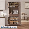 Multi-Functional ¨C Elegant Pantry Coffee Bar Cabinet for Tall Kitchen Storage with Adjustable Shelves, Glass Doors & Drawer ¨C Ideal for Dining Room - 2 of 4