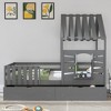Whisen Twin Size House Bed With 2 Storage Drawers, Guardrails, Roof & Window for Girls & Boys - 3 of 4
