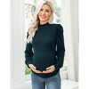 Maternity Shirts Side Button and Ruched Maternity Tunic Tops Casual Puff Long Sleeve Pregnancy Blouse Top Maternity Clothes-style2burgundy XXL - 2 of 2