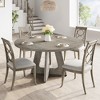 47" Dining Table Set for 4 to 6, Round with Wooden Top and Pedestal Base for Dining Room, Kitchen Room (No Chairs) - 2 of 4