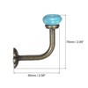 Unique Bargains Zinc Alloy Single Prong Ceramic Handle Clothes Towel Coat Backpack Scarf Keys Hat Hanging Hooks 2 Pcs - 2 of 4