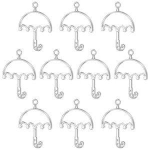 Unique Bargains DIY Crafts Earrings Necklace Bracelet Making Alloy Open Back Umbrella Bezel Pendants 10 Pcs - 1 of 4