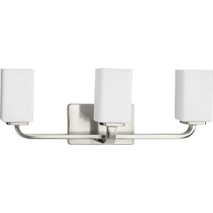Progress Lighting Cowan 3-Light Wall Light, Brushed Nickel, Etched Opal Glass - 1 of 1