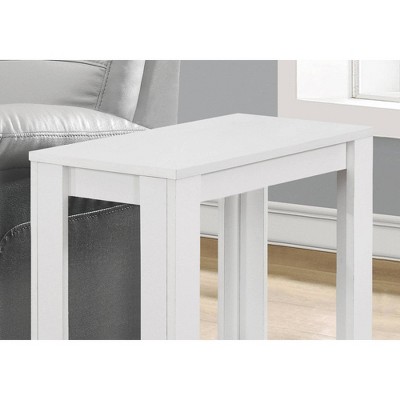 Modern Sleek White Rectangular Side Table with Tapered Legs
