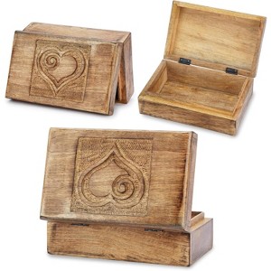 Hand Carved Wooden Keepsake Box, Elegant Vintage Memory Storage Box for Jewelry and Valuables, Gift for All Occasions - 1 of 4