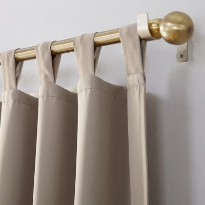 Stone Gray Blackout Tab Top Polyester Curtain Panel, 40x84