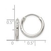Black Bow Jewelry 2mm, Sterling Silver, Endless Hoop Earrings - 16mm (5/8 Inch) - 4 of 4