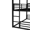TopComfy Beds Twin XL over Bunk Bed Metal Triple Bunk Bed with Safety Guardrails Bunk Bed Bedroom Furniture for Bedroom, Black, 41.7"*78.4"*115.08" - 4 of 4
