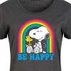 Women's - Peanuts - Be Happy Rainbow Graphic T-shirt Dress - 2 of 4