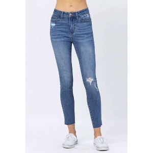 Women's Hi-waisted Dandelion Embroidery Skinny Jeans - Judy Blue - 1 of 4