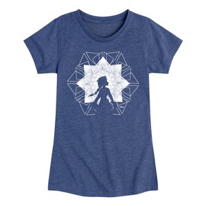 Girls' - Frozen 2 - Elsa Snowflake Fitted Short Sleeve Graphic T-Shirt - 1 of 4