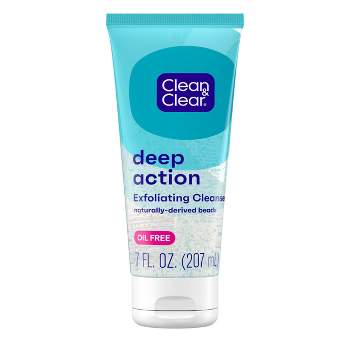 Clean & Clear Oil-Free Deep Action Exfoliating Facial Scrub for Smooth Skin - 7 oz