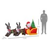 NAYSAYE 7FT Santa Sleigh and Reindeer Inflatable Christmas Decoration Festive Holiday Yard Display for Home Garden, 90.5"*23.5"*47.25" - 2 of 4