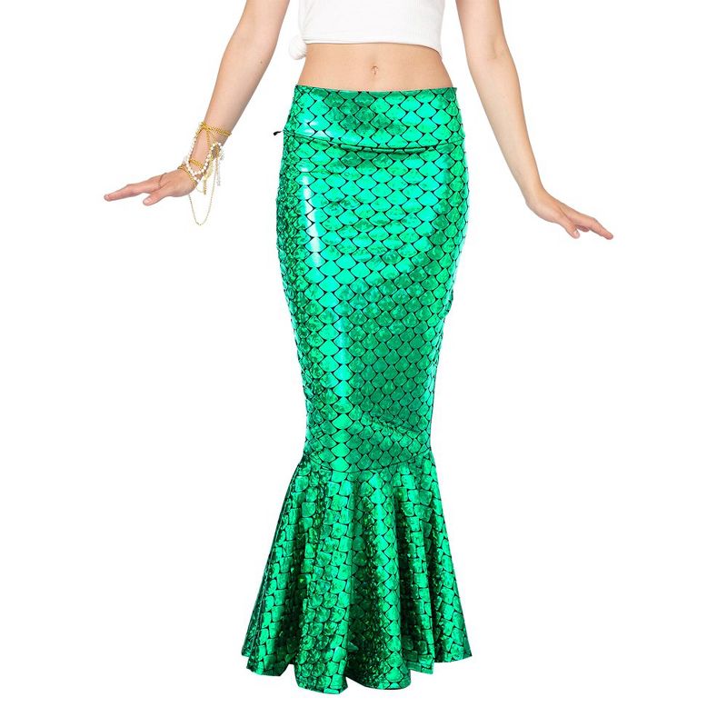 Syncfun Mermaid Costume For Women Metallic Hologram Shiny Mermaid Skirt Costume Adult Role Play 3 Sizes, 3 of 9