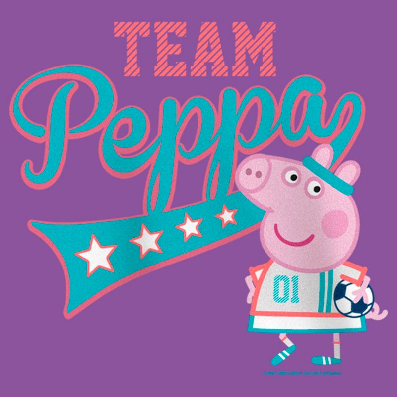 Girl's Peppa Pig Team Peppa Soccer T-Shirt, 2 of 5