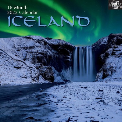The Gifted Stationery 2021 - 2022 Monthly Travel Wall Calendar, 16 Month, Iceland Scenic Theme with Reminder Stickers, 12 x 12 in