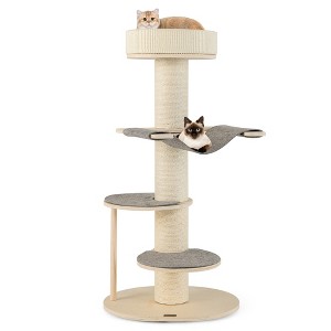 Tangkula 47" Cat Tree for Indoor Cats w/ Thickened Sisal Scratching Posts 2 Platforms - 1 of 4