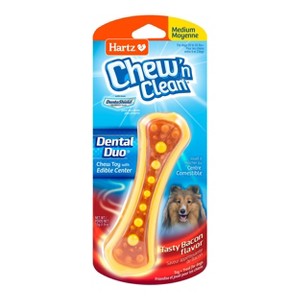 Hartz Chew'n Clean Dental Duo Medium Dog Bone Toy - 1 of 3