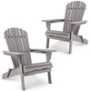 YUHAO 2PCS Folding Adirondack Lounge Patio Chairs Weather Resistant for Garden Patio Lawn Backyard ,Solid Cedar Wood,Gray - 3 of 4