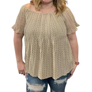 Women's Woven Off The Shoulder Top - SHE + SKY - 1 of 2