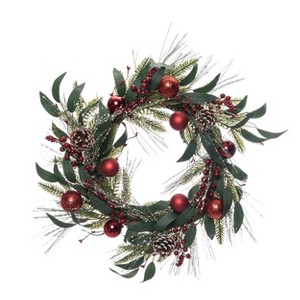 Transpac Natural Fiber 24 in. Multicolor Christmas Lush Wreath - 1 of 4