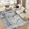 Modern Indoor Abstract Striped Area Rug Washable Low Pile Non Slip Carpet for Living Room Bedroom Soft Easy Care Foldable Floor Mat - 3 of 4
