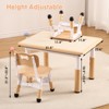 Children's table and 4 chairs, height-adjustable, doodle tabletop, multifunctional children's table and chair set for reading, drawing, dining - 2 of 4