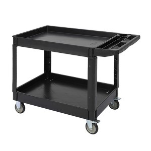 Service Cart 2-Shelf, 500 LBS Heavy Duty Utility Cart with Wheels, Rolling Storage Cart for Warehouse, Garage, Cleaning Use - 1 of 4