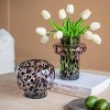 ChicFurnit Decorative Vases Elegant Flower Vase Florero Amber Spots Decor Vase Tabletop Vase Modern Vase for Room, Clear, 6.3"*6.3"*5.7" - 2 of 4