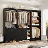 Besiost Set of 3 Closet Organizer System with Wood Drawers, Freestanding Wardrobe with Hanging Rods - 2 of 4