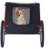 Akoasm Foldable Bicycle Trailer With Entrances Breathable Mesh Cart,Safety Flag,Reflectors And Wheels For Medium And Small Dogs-Red+Black - 3 of 4