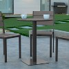 Emma and Oliver 24" Round Outdoor Dining Table with Faux Teak Poly Slats and Steel Frame - 2 of 4