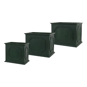 Melrose Green Wood Rectangle Platner Box (Set of 3) - 1 of 1
