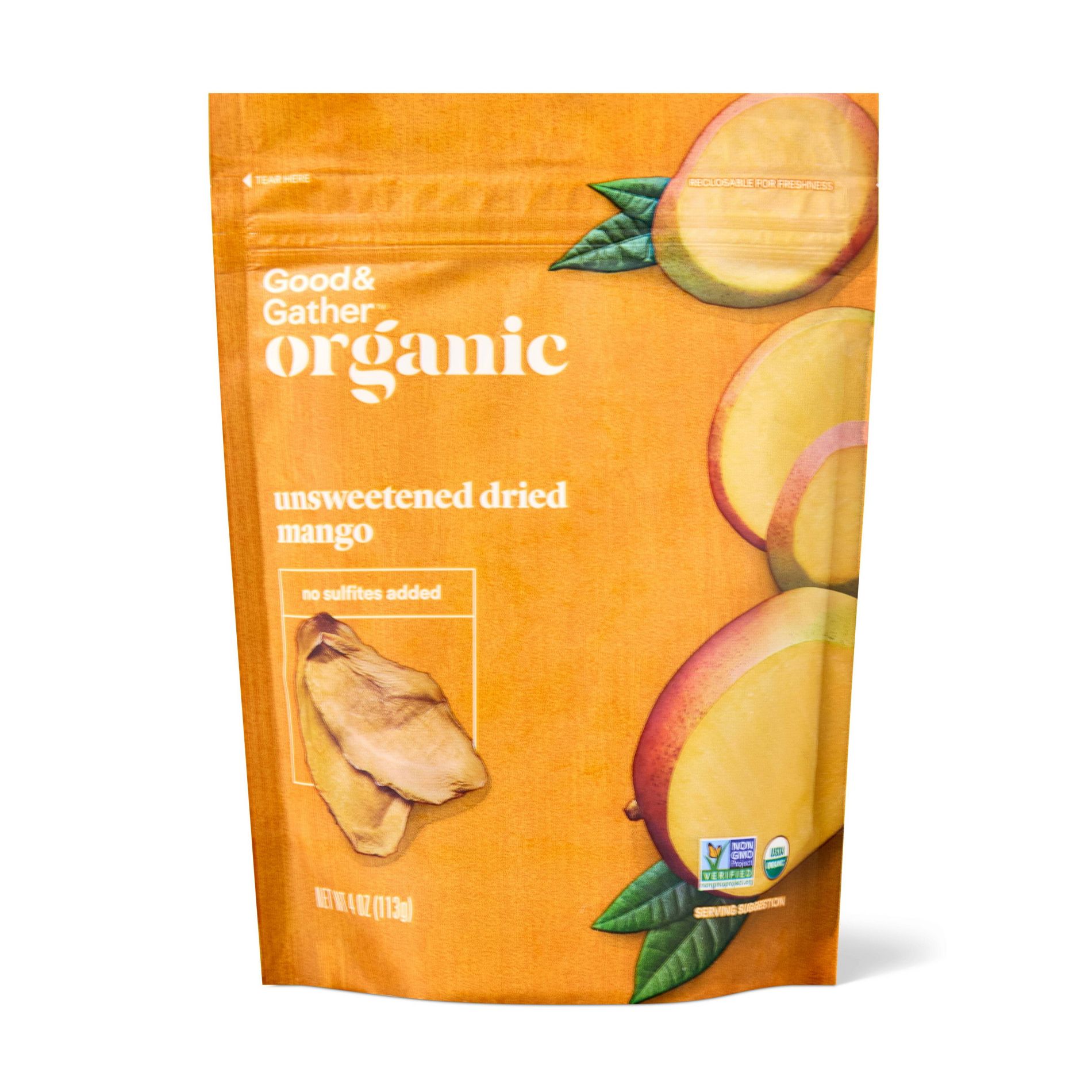 Organic Dried Unsweetened Mango Snacks - 4oz - Good & Gather™