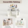 Aoibox 4-in-1 Toddler Activity Table and Chair Set with 100 Building Blocks Adjustable Height Double-Sided Gray - 3 of 4