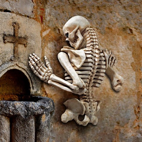 Design Toscano Ascending Evil Climbing Skeleton Wall Sculpture : Target