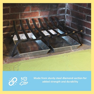 27-Inch Heavy Duty Black Steel Fireplace Grate