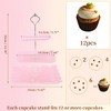 Unique Bargains 3 Tier Dessert Cupcake Stand Square with Tiered Serving Tray for Donuts Fruits Pink Silver Tone - 2 of 4